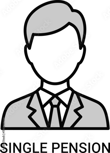 Single pension retirement plan icon for individuals