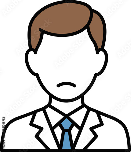 Unhappy corporate employee avatar