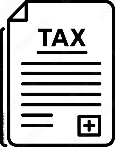 Tax filing document with calculation plus sign