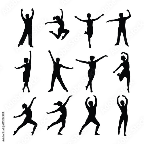 Ballet Dancers Silhouettes Collection dancing pose