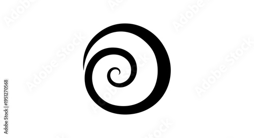 Abstract Black Swirl Spiral Symbol, Optical Illusion Design