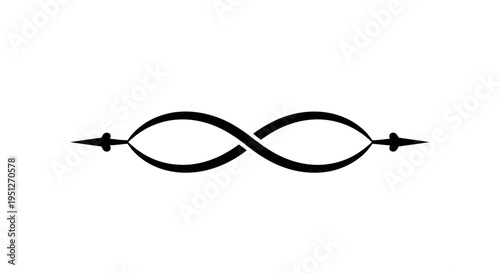 Elegant Infinity Symbol with Fleur-de-lis Ends Black and White Vector Design