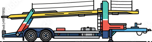 Empty multi car carrier trailer for automotive logistics