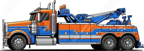 Heavy duty recovery tow truck with hydraulic lifting boom