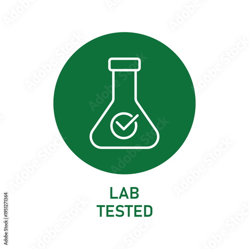 Lab Tested Vector Icon – Scientific Quality Assurance Certification Design