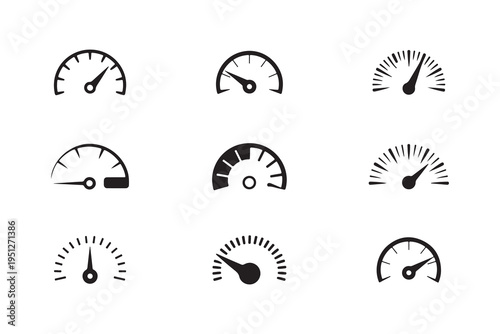 Speedometer variations for mobile application interface and desktop software performance monitoring