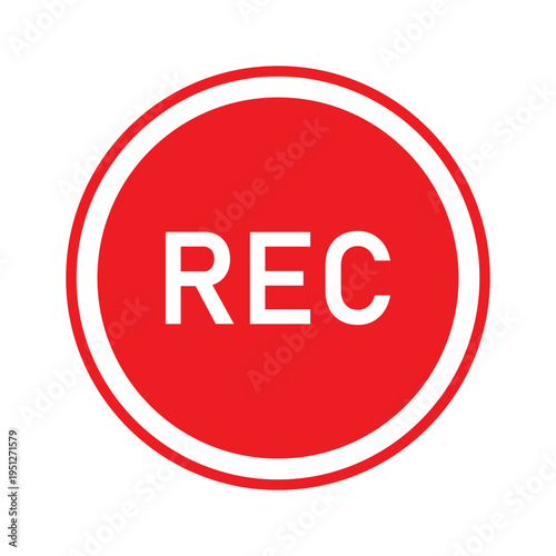 Recording Circle Vector Icon – Video Media Camera Capture Design Symbol