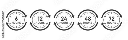 Hours Duration Vector Icon – Time Interval Clock Cycle Design Symbol