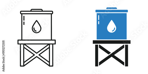 water containers on stands vector illustration