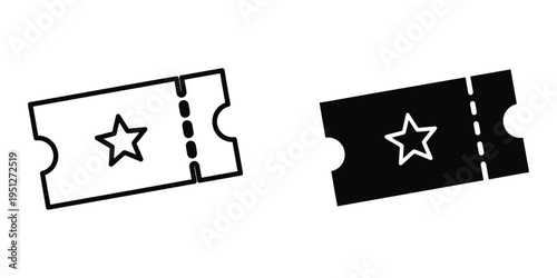 black and white star tickets vector illustration
