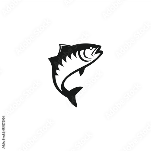 Jumping fish silhouette graphic