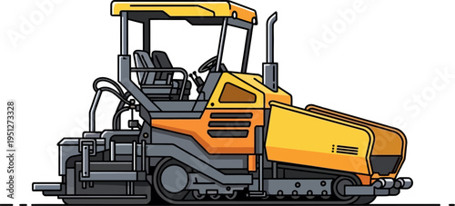 Road asphalt paver laying new surface for infrastructure