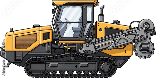 Road milling machine removing old pavement for resurfacing