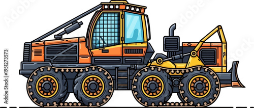 Specialized forestry forwarder for timber transport and logging