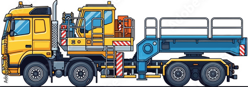 Specialized heavy haulage truck for oversized industrial cargo