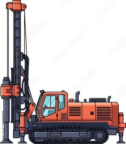 Tracked piling rig for foundation drilling and construction