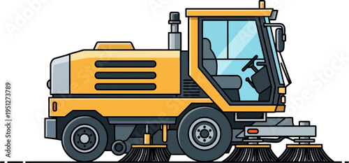 Urban street sweeper vehicle for city road maintenance