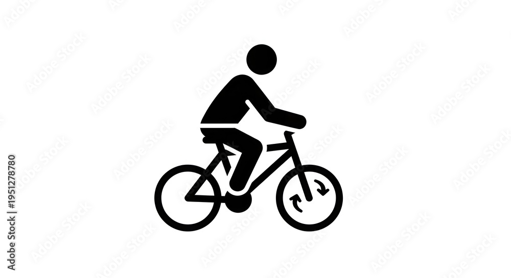 Obraz premium Cycling silhouette on a bicycle icon.