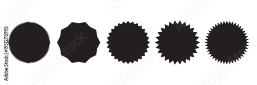 Photos Black Starburst Badge Shapes Set