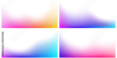 Bright transparent gradients collection. Vector templates of vibrant gradients wave with transparent overlay effect. Decorative soft and vivid gradient. Colourful blur neon.