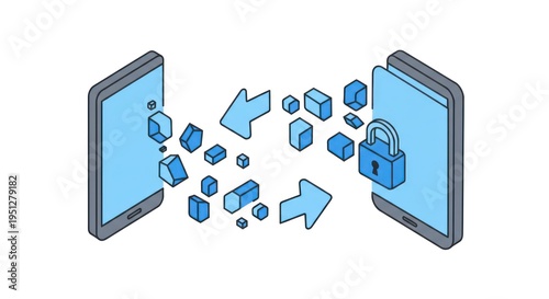 Data transfer and security concept.