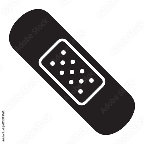 Bandage plaster medical Icon Silhouette vector black design on a white background