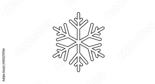 Delicate Snowflake Illustration on White Background.