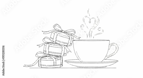 Steaming cup of coffee with stacked books on a table morning study routine relaxation reading and beverage concept