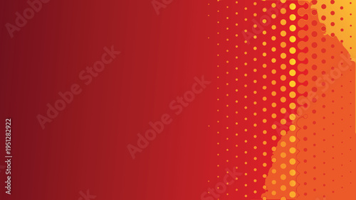 Red and Orange Gradient Halftone Pattern Background with Copy Space