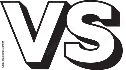 VS Icon, Bold Black and White Versus Graphic