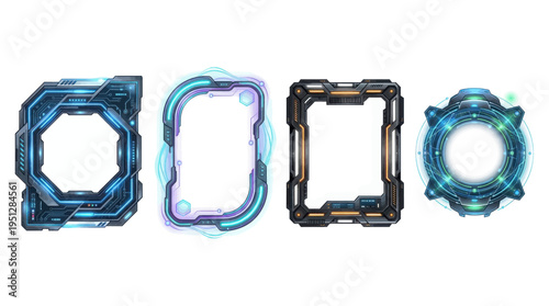 set of watercolor frames for game