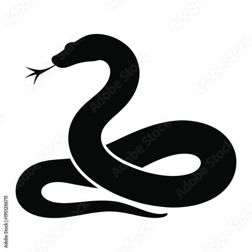 Python striking Vector, Silhouette, Illustration