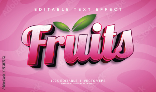 fruits vector text effect with modern style design