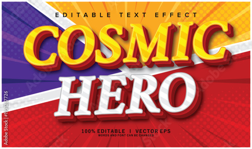  cosmic hero vector text effect with modern style design