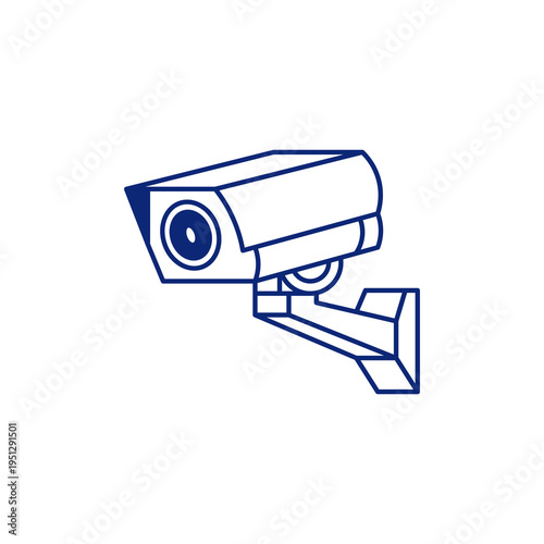 security camera vector illustration. Minimal security camera graphic. CCTV camera outline illustration. Security camera line icon set