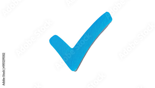 Canvas Print Isolated vibrant blue check mark graphic signifying agreement, done, or correctn