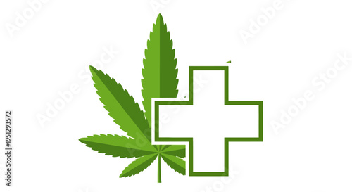 Medical Cannabis Concept Illustration CBD Healthcare Design