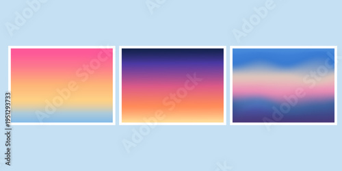 Sunset gradation minimal set sunset color gradient background