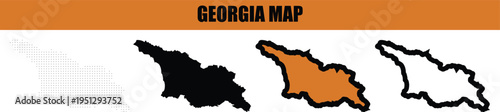 Modern Georgia Map Design with Dot Pattern and Minimal Silhouette, Clean Vector Illustration for Infographic Use
