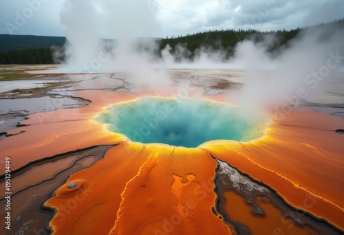 Bubbling Geyser Basin Hissing Hot Springs Natural Thermal Activity Multi-Colored Mineral Deposits