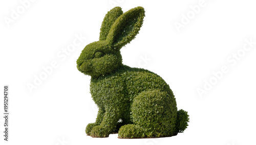 Φωτογραφία Isolated green rabbit topiary on an invisible background, perfect for spring decoration