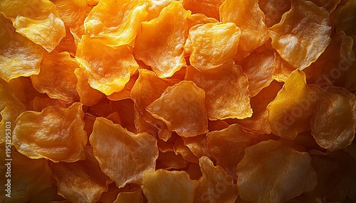 Dried Squash Slices in Flatlay Close-Up, Matte Texture, Soft Lighting, Perfect for Food Background