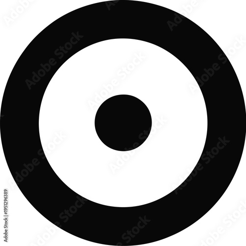 Abstract Geometric Target Symbol with Concentric Circles and Dots