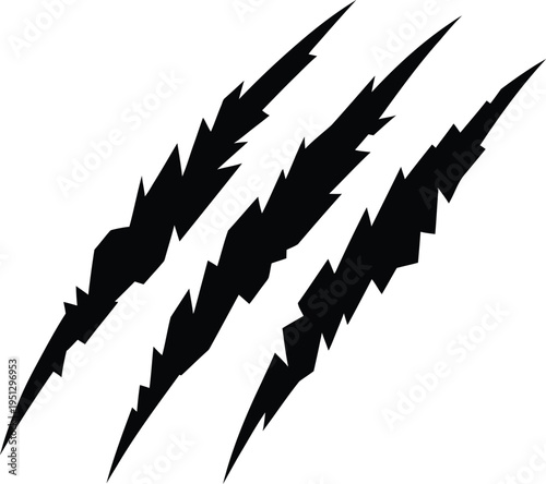 Sharp animal claw scratch graphic design element for powerful impact