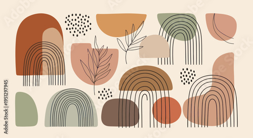 Abstract Boho Rainbows and Organic Shapes Collection.