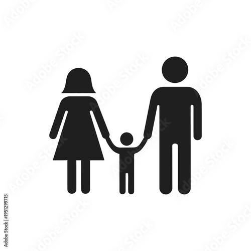  Family icon silhouette vector illustration