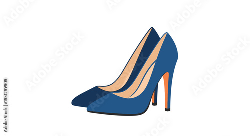 Stylish blue women's high heel shoes elegant fashion accessory