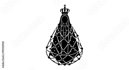 Nossa Senhora Aparecida Vector Icon - Stylized Silhouette of Brazil's Patroness