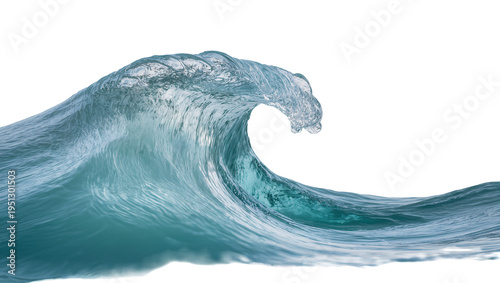 Картината върху платно Isolated magnificent ocean wave cresting, showing clear blue-green powerful wate