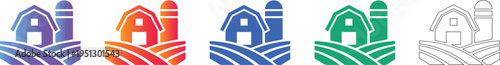 Agricultural Farm and Silo Vector Icon Set icon set vol 028